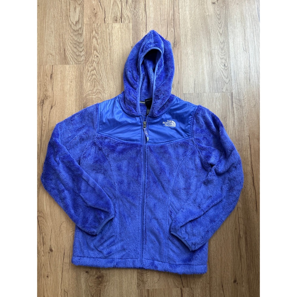 The North Face Girls Purple Osito High Pile Fleece Zip Hoodie Large 14/16